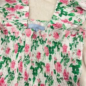 EUC HHH Paz top, pink roses, size M